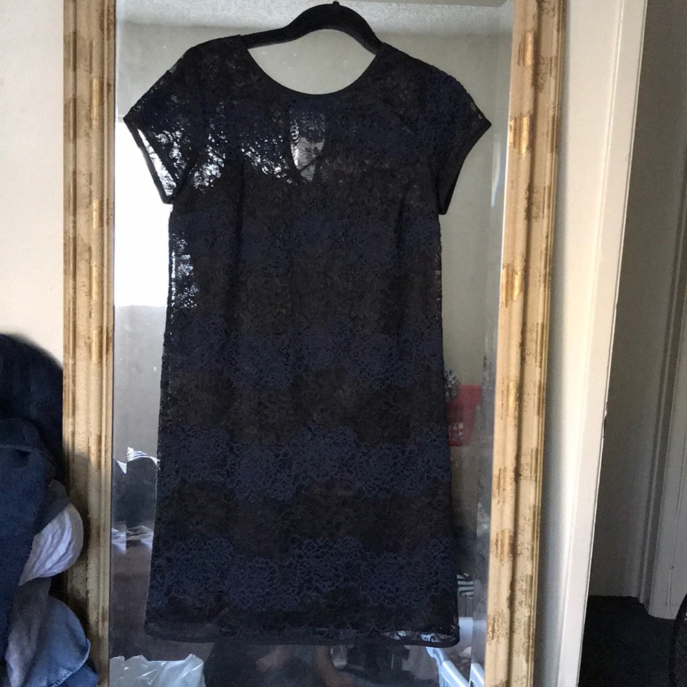 Blue and black dress